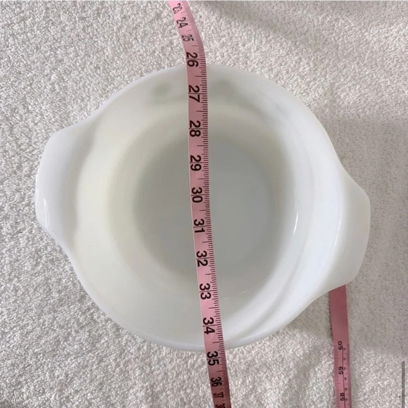 Vintage Milk Glass Green Daisy Flower Round Casserole Dish W Lid - Picture 12 of 14